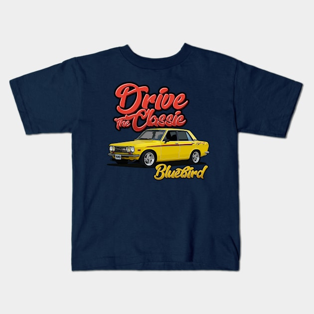 Drive Classic Car - Datsun 510 Kids T-Shirt by Ajie Negara
